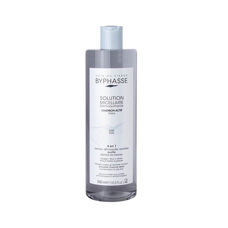 BYPHASSE solution micellaire démaquillante charbon actif
